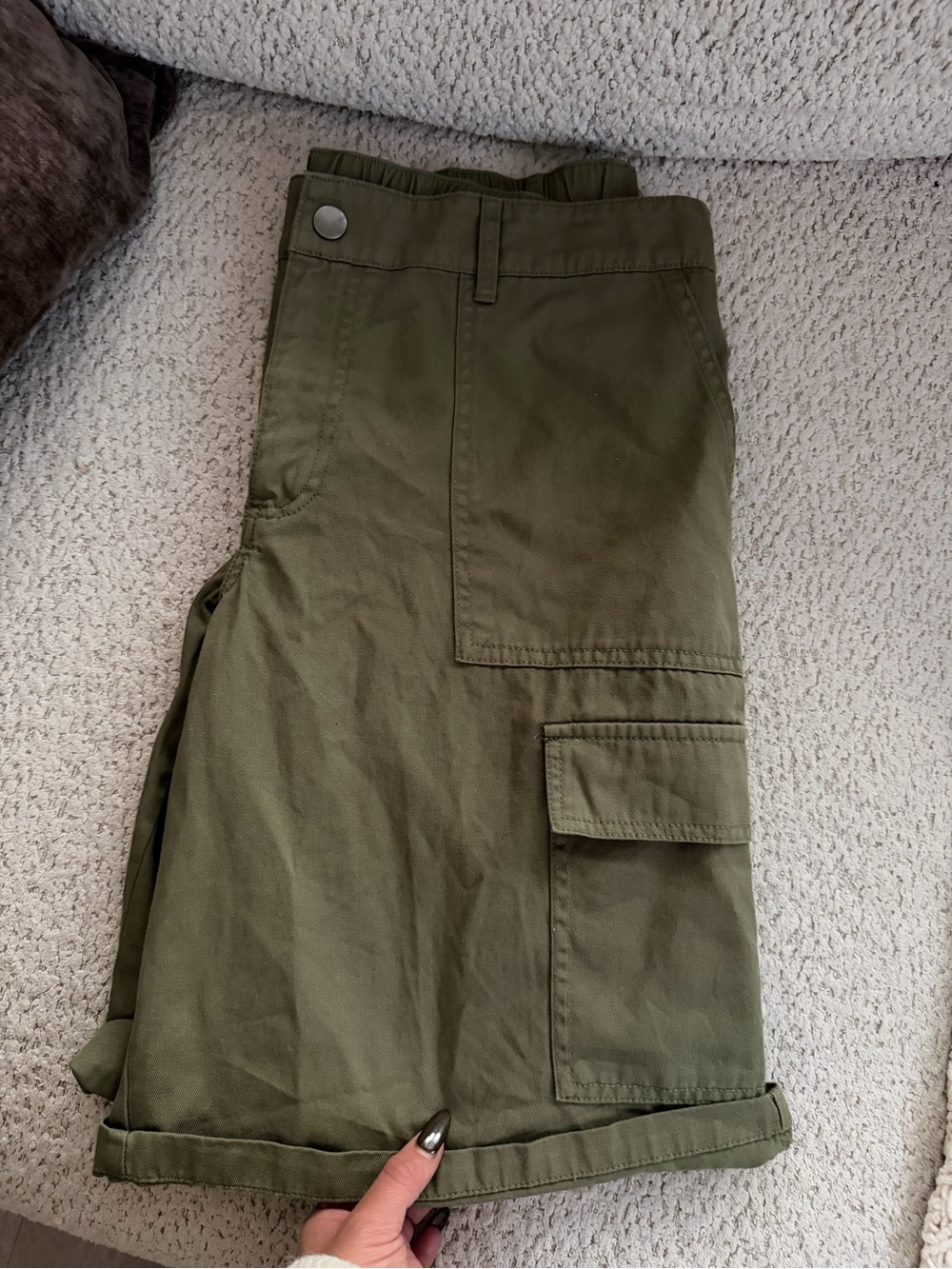 Women’s Olive Green Cargo Shorts